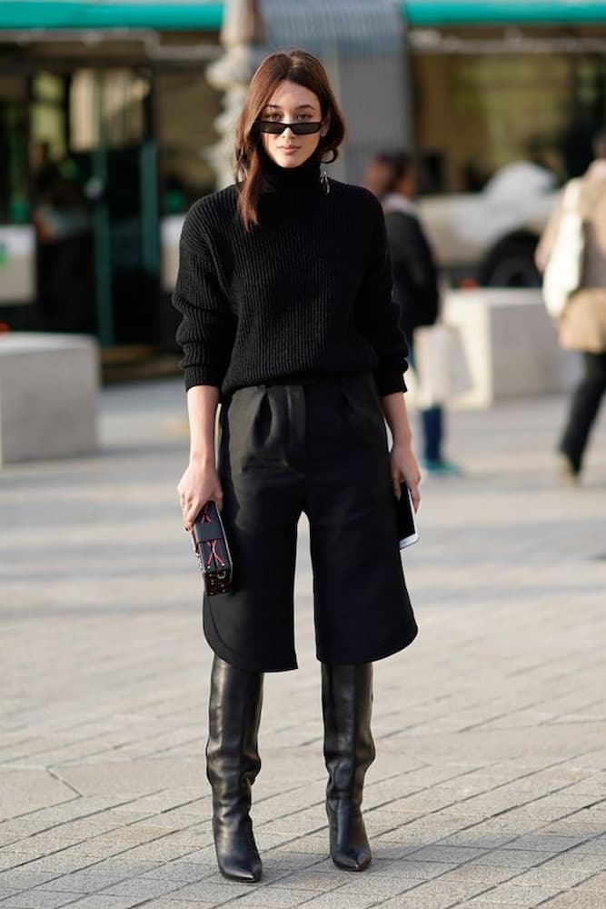 mix de texturas para look all black de inverno