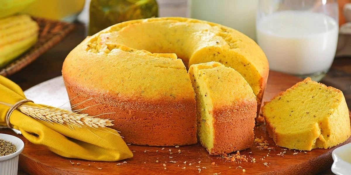 Receita de bolo de flocão de milho saborosa e fácil de fazer