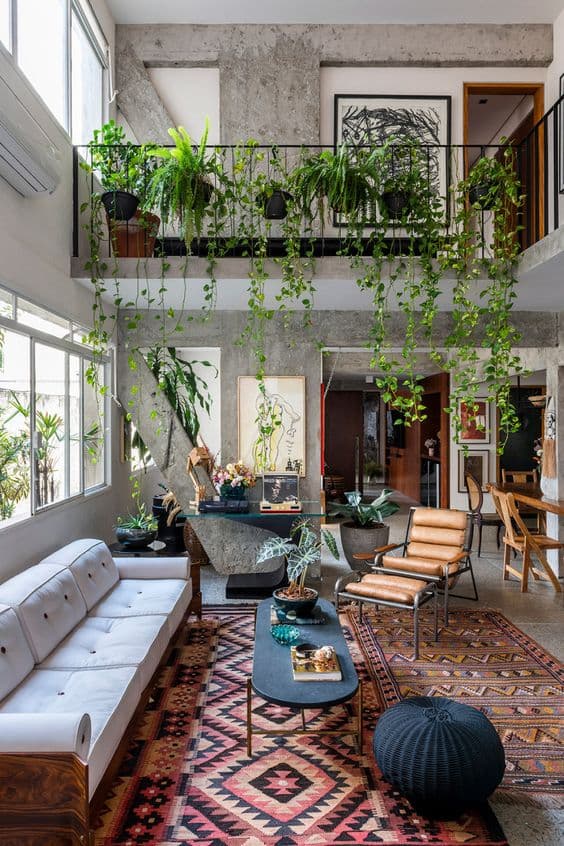 decoração urban jungle para casa com estilo industrial