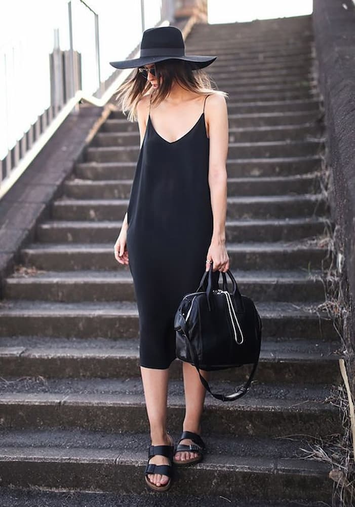 vestido de alcinha para look preto feminino de verão