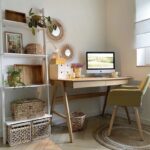 decoração em cores claras e neutras para home office pequeno