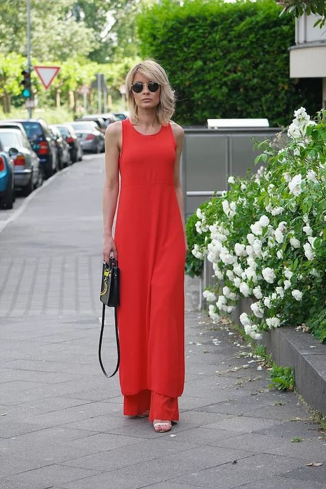 look com vestido vermelho longo 