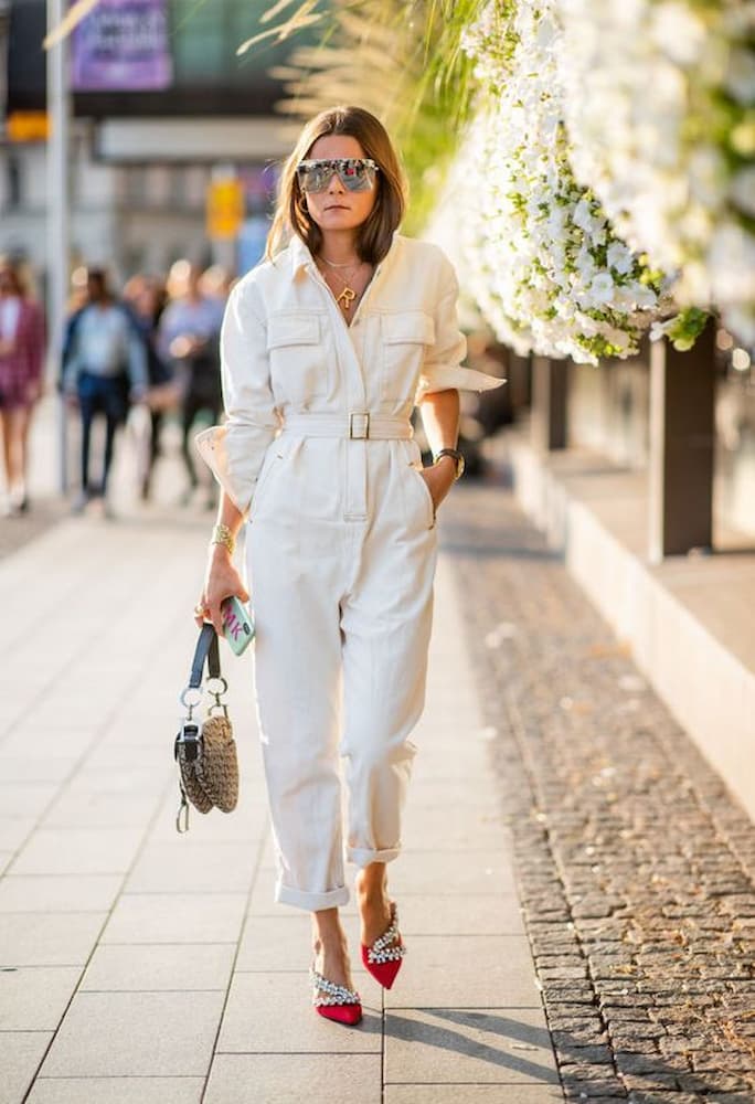 macacão utilitário para look todo branco 