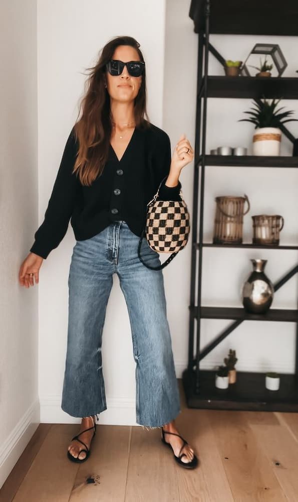 blusa de botões para look com calça jeans e rasteirinha  