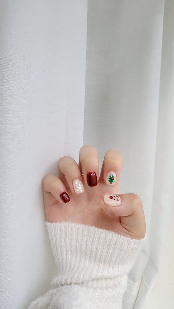 decoração divertida de unhas para Natal