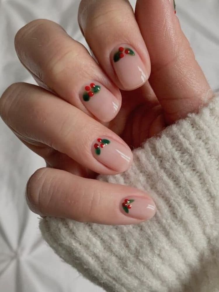 decoração unhas de Natal simples e fácil de fazer