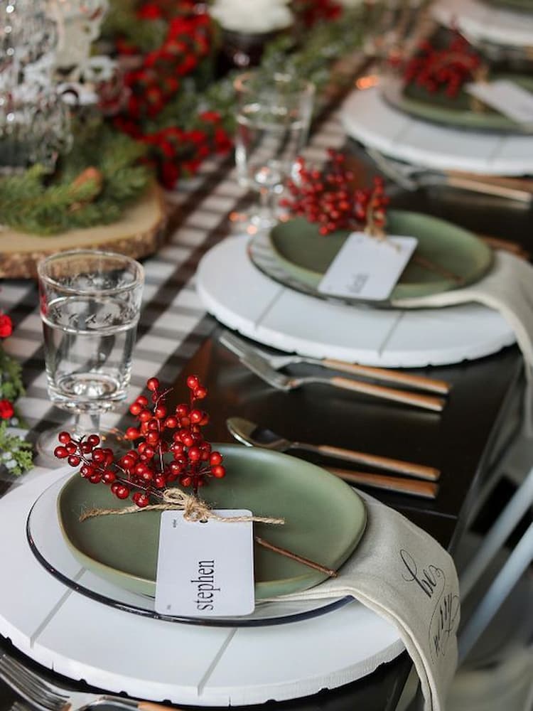 ideias para decorar mesa de natal moderna