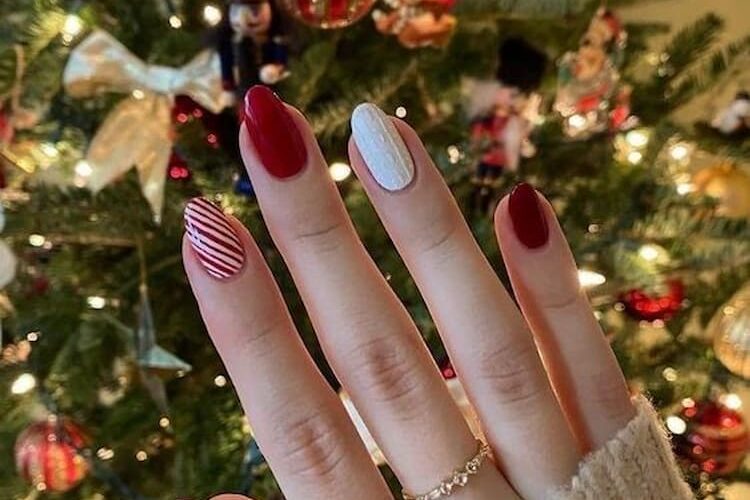 ideias para pintar unhas para Natal