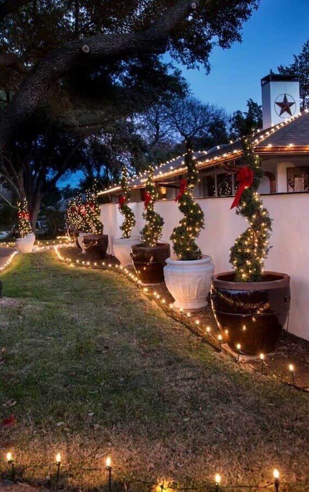 iluminação de Natal para jardim com pisca pisca 