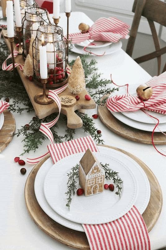 pratos decorados para decoração de natal para mesa 