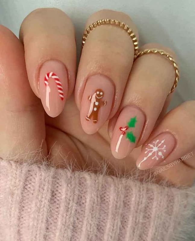 unhas decoradas Natal simples