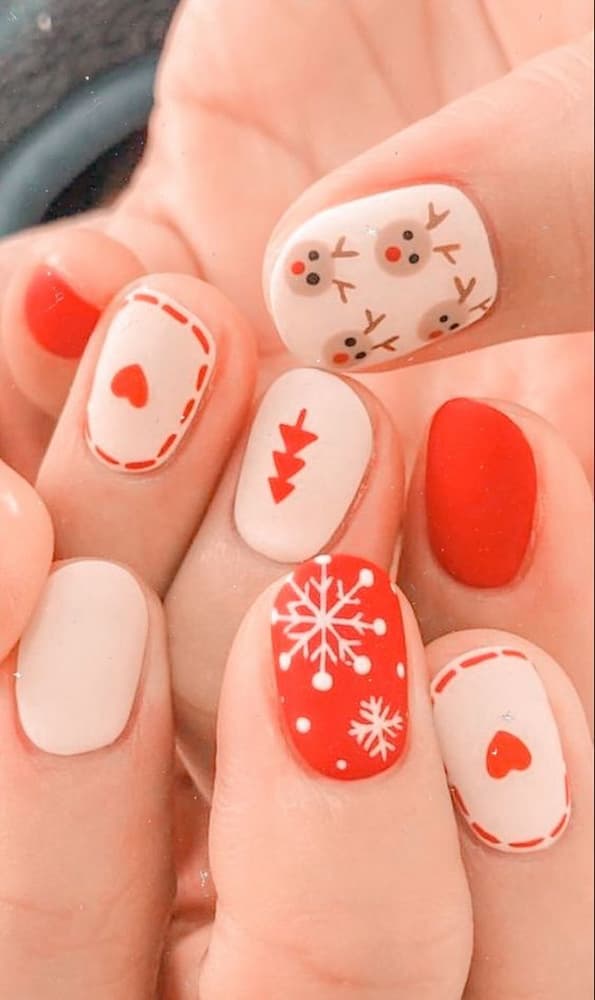 unhas decoradas para Natal