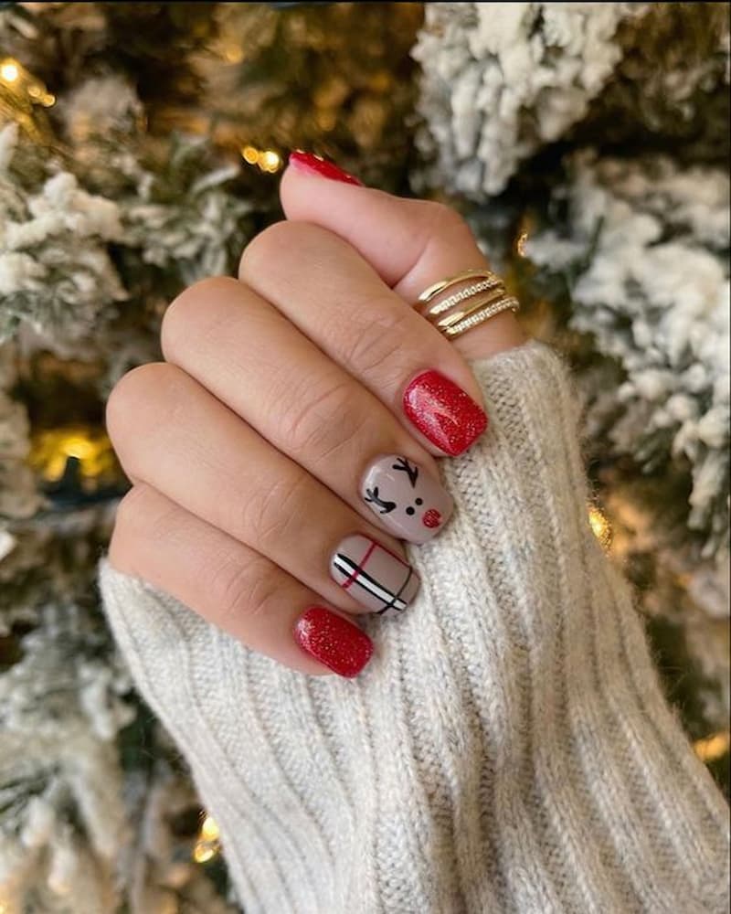 unhas decoradas para o Natal