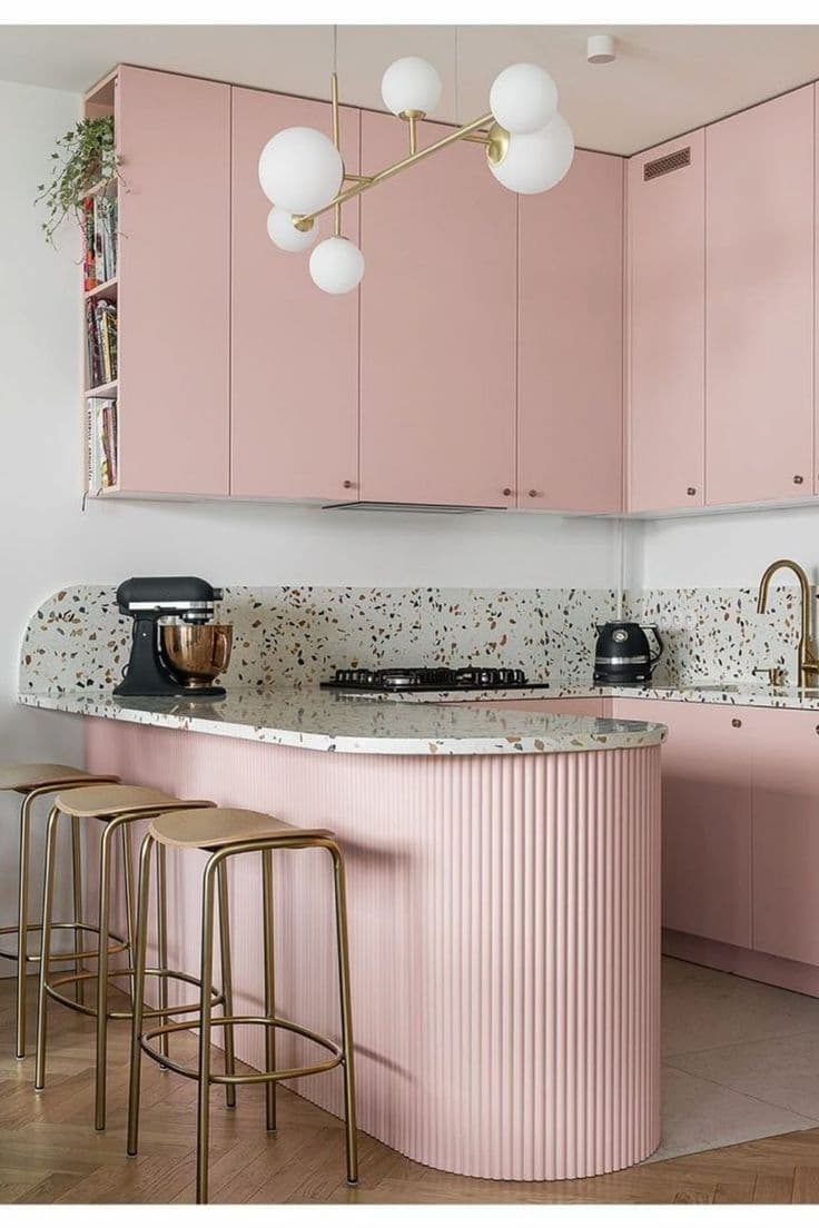 luminária moderna para cozinha rosa pequena decorada