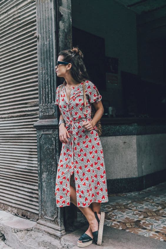 look para almoço de domingo com vestido midi 