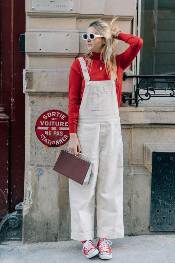 look para almoço de domingo no inverno com macacão